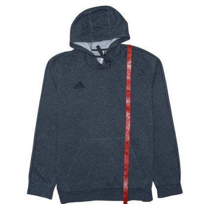 adidas Men’s Grey Pullover Hoodie Size L Sports Fleece Sweatshirt