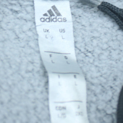adidas Men’s Grey Pullover Hoodie Size L Sports Fleece Sweatshirt