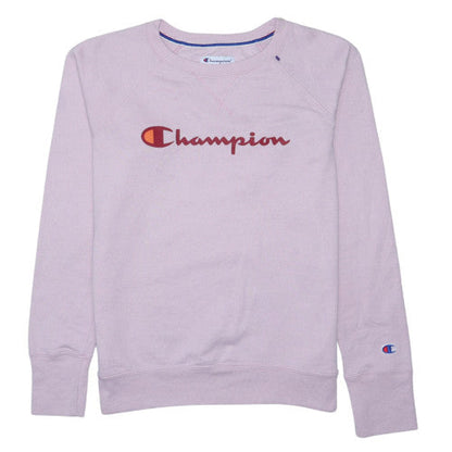 Champion Womens Pink Crew Neck Logo Sweatshirt Size M
