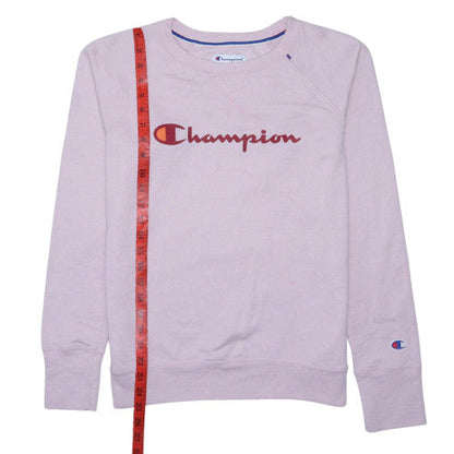 Champion Womens Pink Crew Neck Logo Sweatshirt Size M