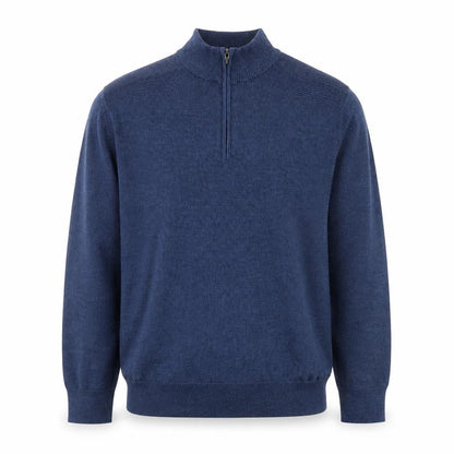 Dockers Men's Blue XL Half Zip High Neck Knitted Jumper