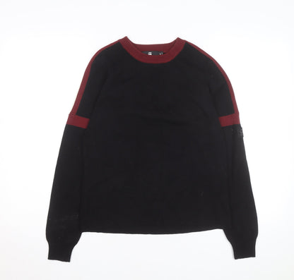 G-Star RAW Women's Black Crew Neck Cotton Jumper Size M