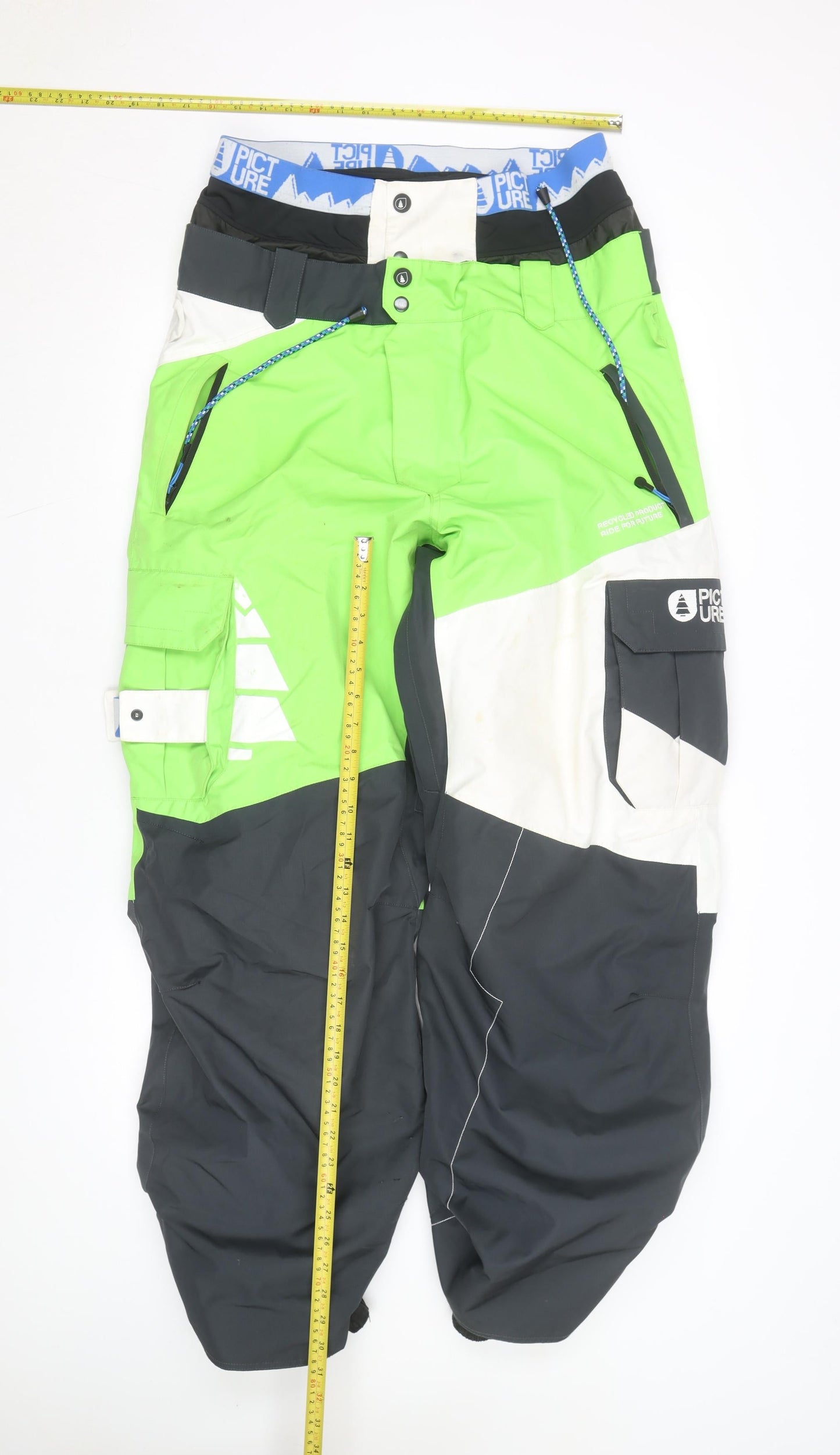 Picture Organic Clothing Mens Green Black Ski Snow Pants L Waterproof
