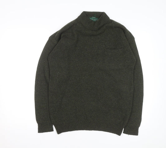 Britches Men’s Green Wool Mock Neck Pullover Jumper Size L