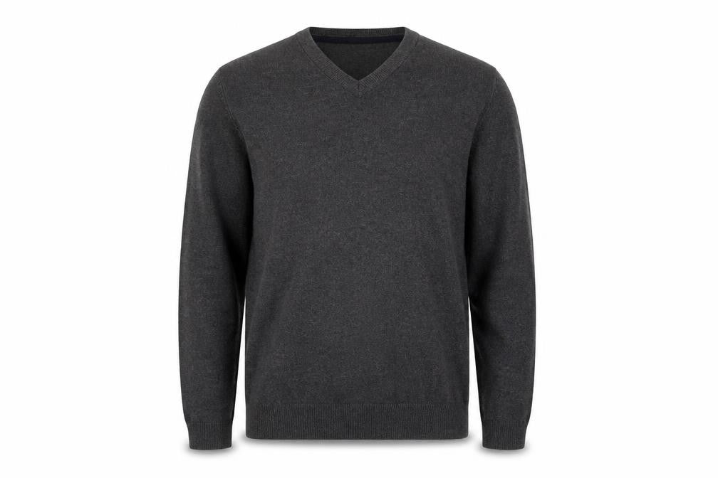 Club Room Men's Grey V-Neck Merino Wool Blend Jumper L