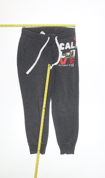 Fishbone Mens Grey Jogger Sweatpants Size M California Print