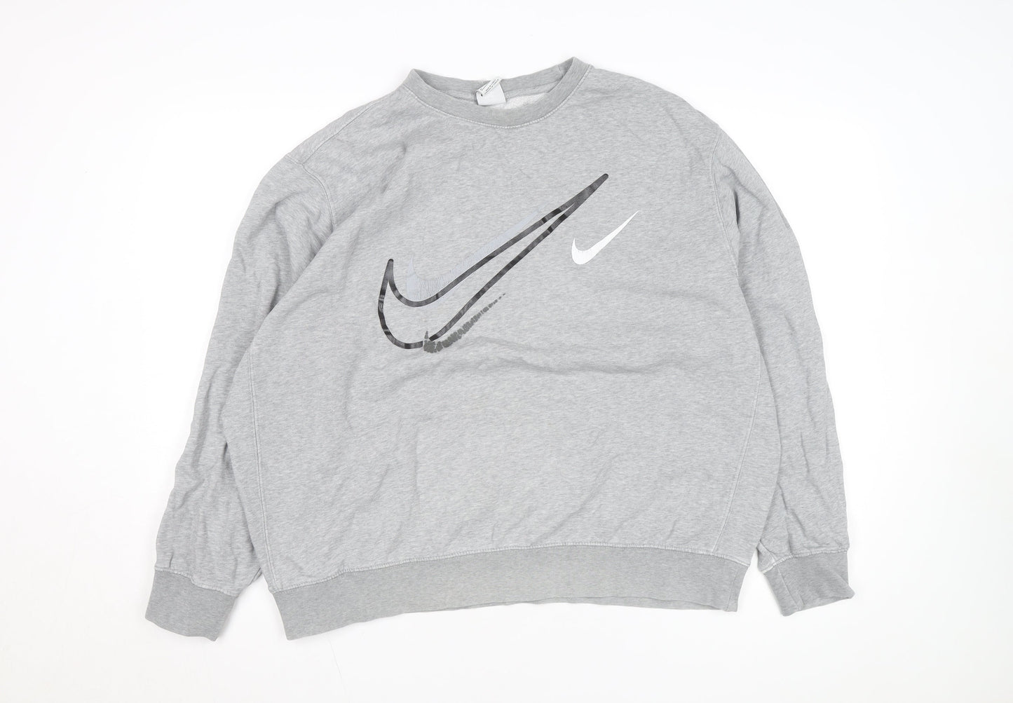 Nike Men's Grey XL Pullover Crew Neck Sweatshirt with Logo