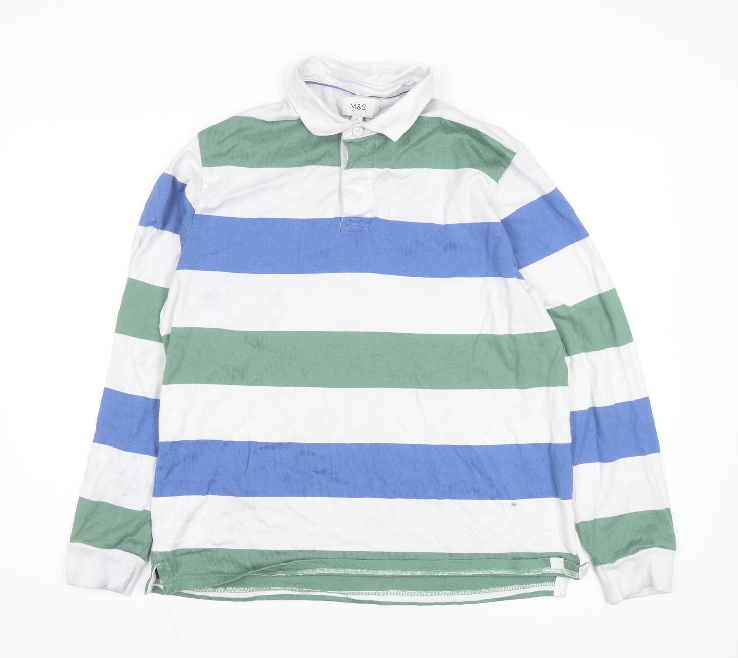 Marks and Spencer Men's Multicoloured XL Striped Rugby Shirt