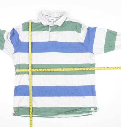 Marks and Spencer Men's Multicoloured XL Striped Rugby Shirt