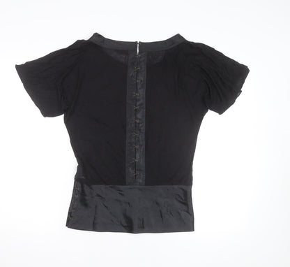 Firetrap Women's Black Short Sleeve Boat Neck Blouse Size S