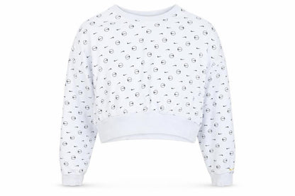 Nike Women's Light Grey Crew Neck Pullover Sweatshirt M