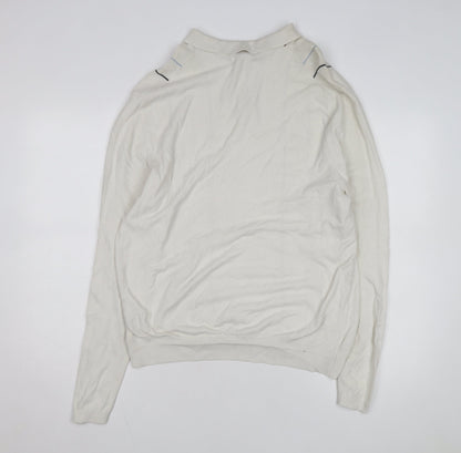 Marks and Spencer Autograph Men's Ivory Long Sleeve Knit Polo L