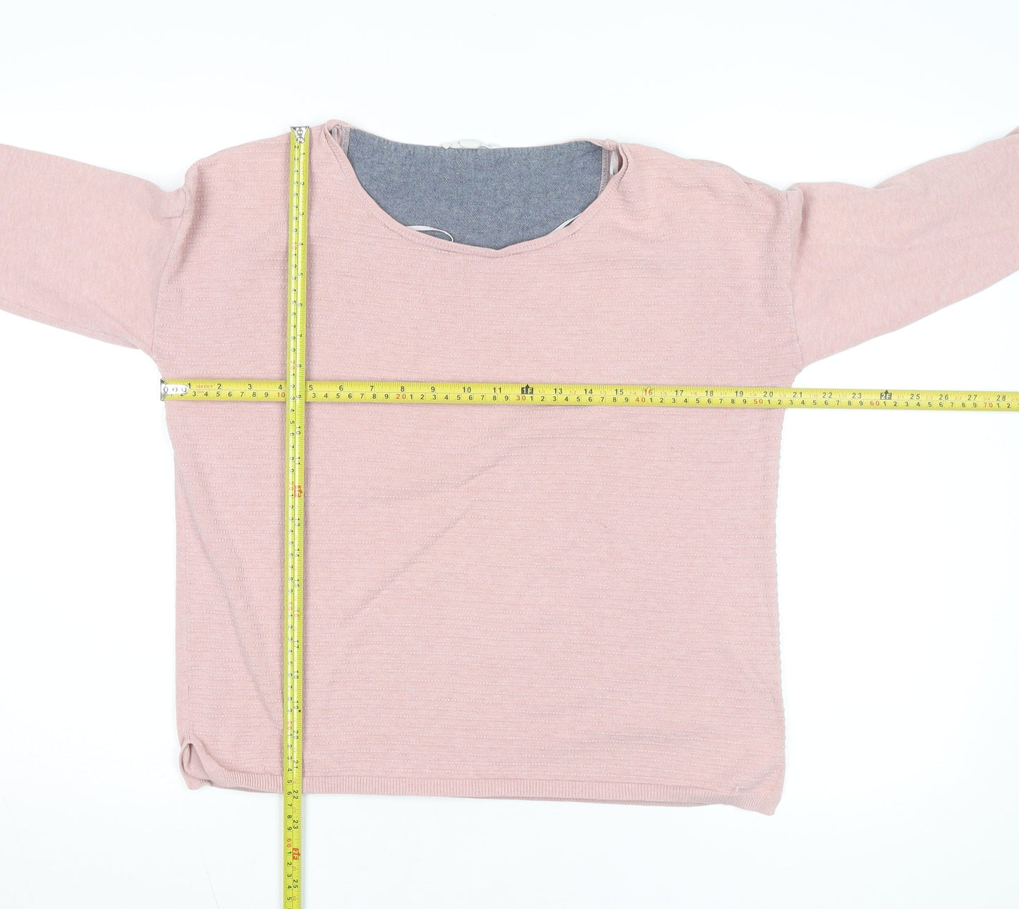 Esprit Women Pink Cotton Blend Knit Pullover Jumper Medium