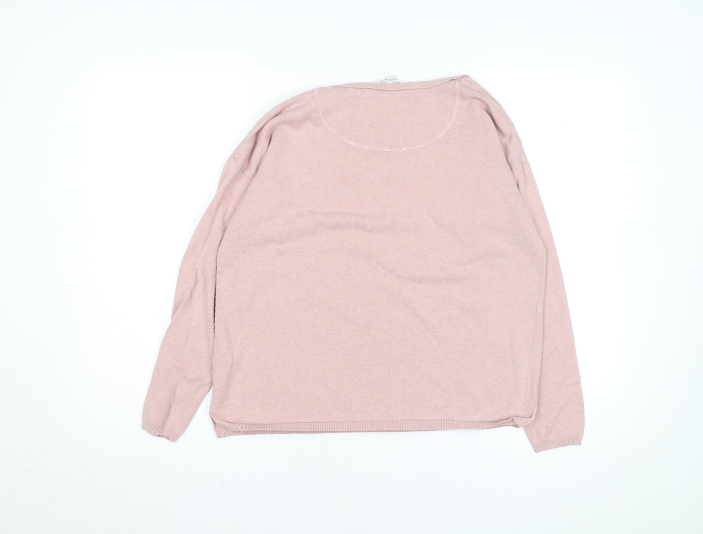 Esprit Women Pink Cotton Blend Knit Pullover Jumper Medium