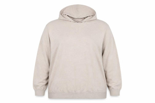 Front view of Burton Menswear Beige Cotton Hooded jumper 4XL unisex
