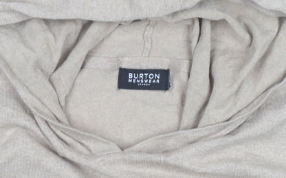 Burton Menswear Beige Cotton Hooded Pullover Jumper 4XL Unisex