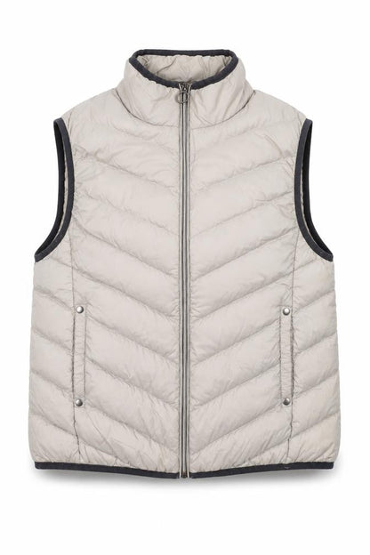 Fransa Women’s Beige Quilted Puffer Waistcoat Size M