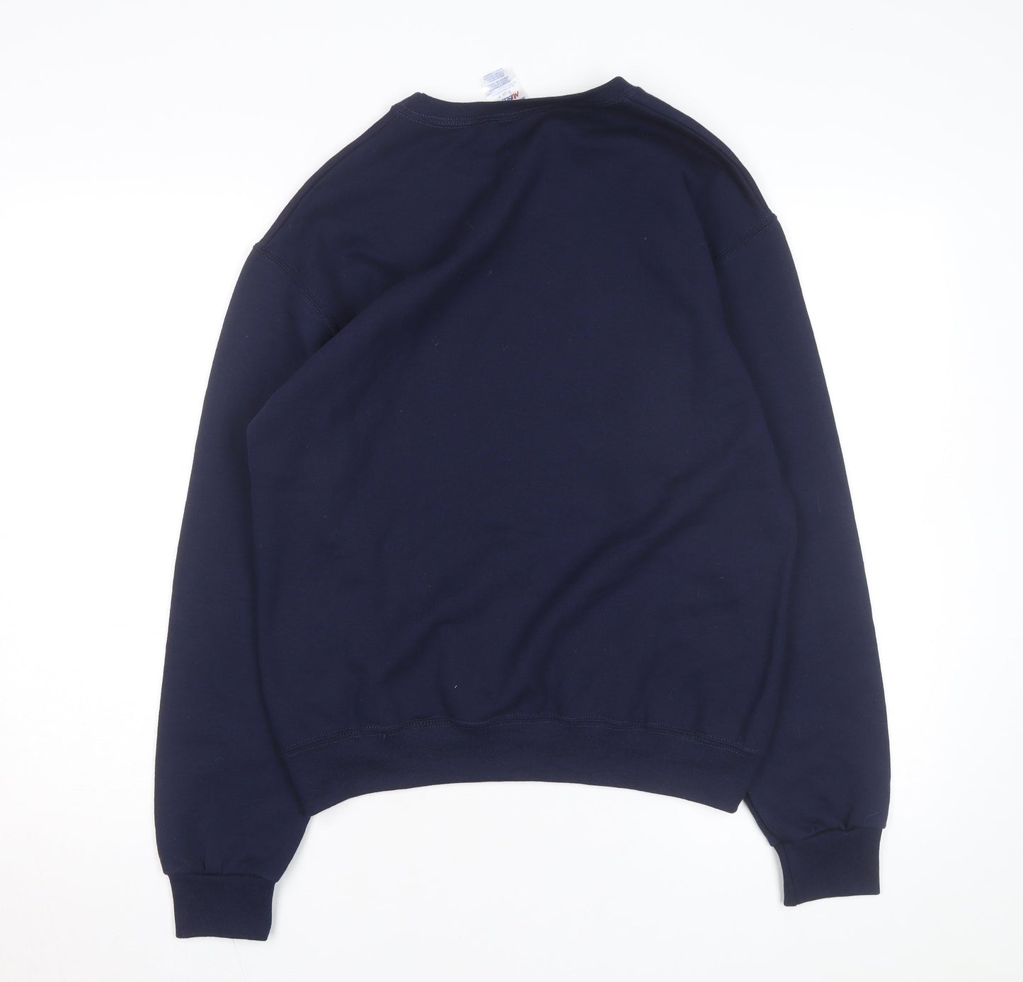 Jerzees Men Blue Christmas Graphic Pullover Sweatshirt S