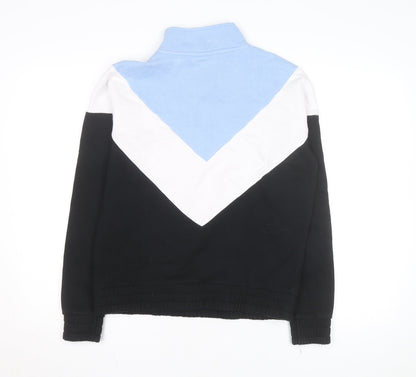 Fila Men's Black Blue White Small Colourblock 1/4 Zip Track Jacket