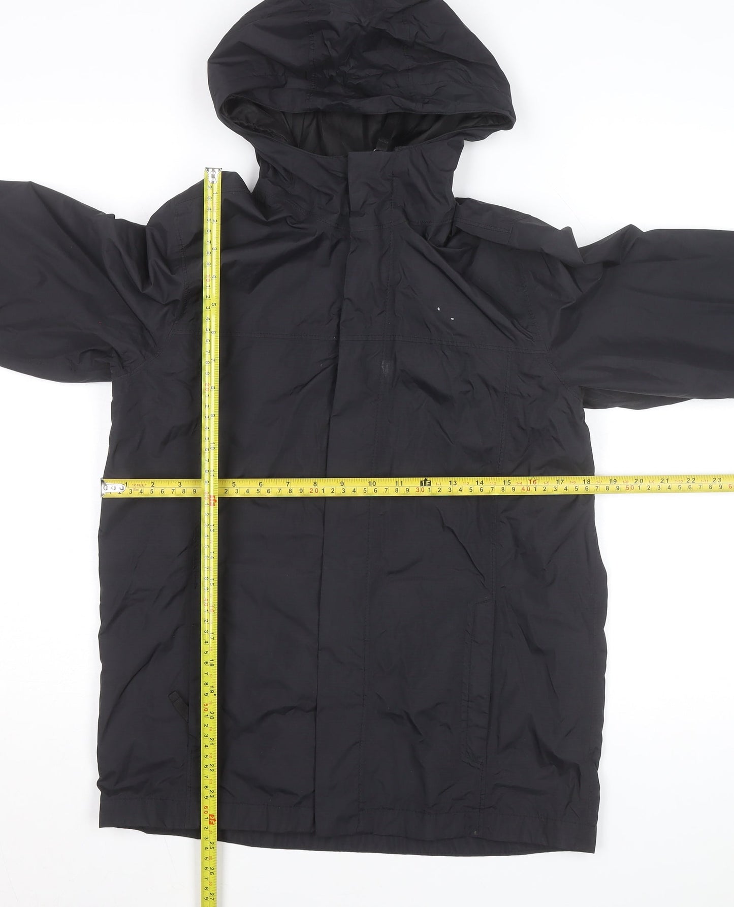 The North Face Boys Black L Hooded Waterproof Rain Coat Jacket