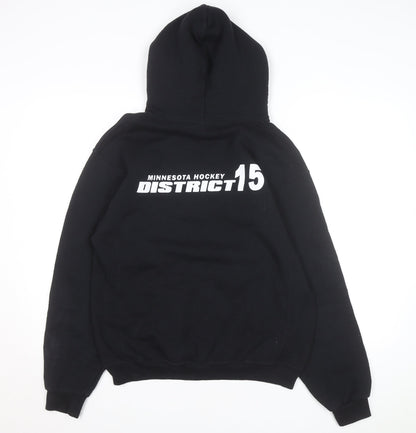 Russell Athletic Men's Black Pullover Hoodie Size M Graphic Print Sportswear