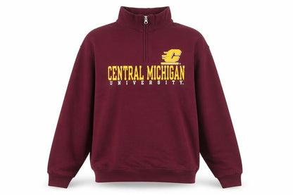 Jerzees Women’s Red Central Michigan 1/4 Zip Basic Fleece Jacket M