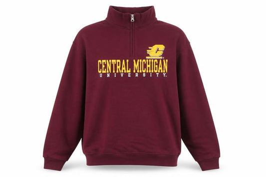 Jerzees Women’s Red Central Michigan 1/4 Zip Basic Fleece Jacket M