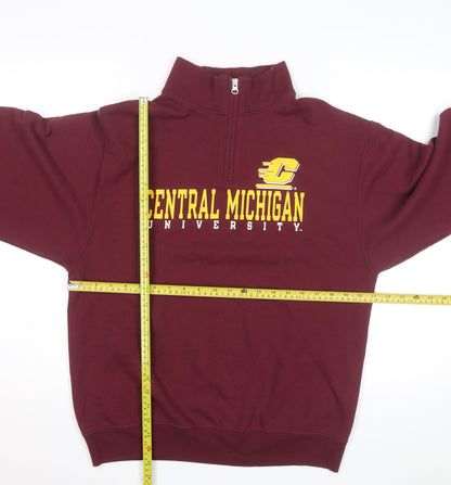 Jerzees Women’s Red Central Michigan 1/4 Zip Basic Fleece Jacket M