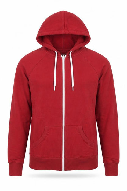 Tek Gear Men's Red Full Zip Fleece Hoodie Size M