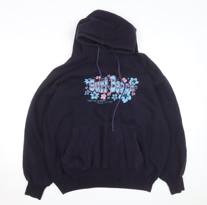 Jon Lauren Apparel Men's Navy Surf Beach Graphic Pullover Hoodie XL