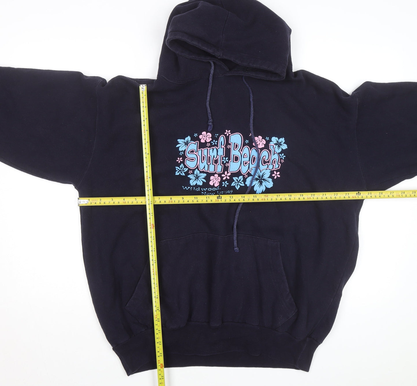 Jon Lauren Apparel Men's Navy Surf Beach Graphic Pullover Hoodie XL