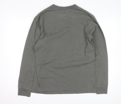 Port & Company Men's Green Veterans Tribute Long Sleeve Cotton Tee M
