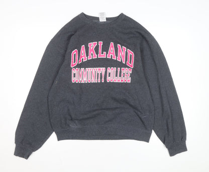 Jerzees Women’s Grey Oakland College Pullover Sweatshirt M