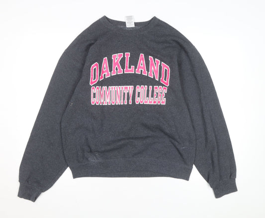 Jerzees Women’s Grey Oakland College Pullover Sweatshirt M