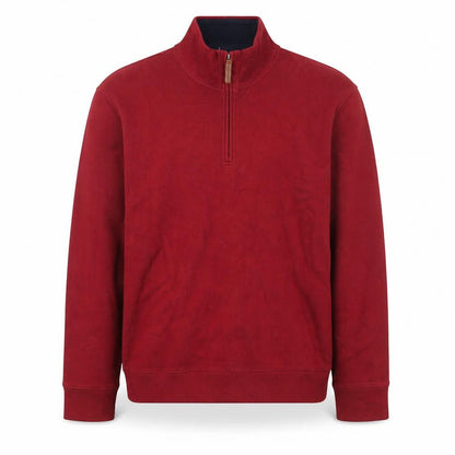 Lands' End Men's Red 1/2 Zip Cotton Mid-Length Jacket M