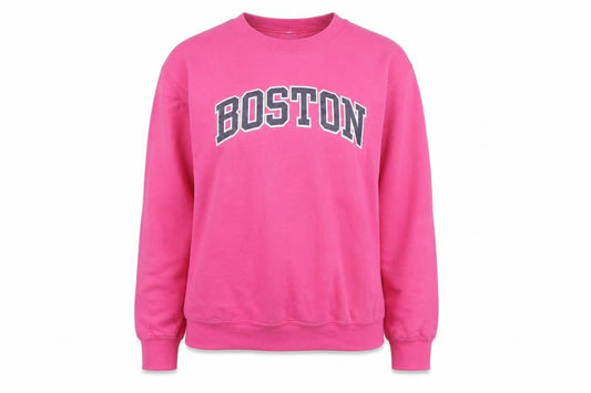 Gildan Women’s Pink Boston Crew Neck Pullover Sweatshirt Size S