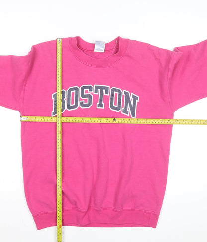 Gildan Women’s Pink Boston Crew Neck Pullover Sweatshirt Size S
