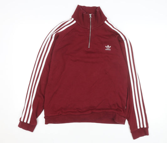 Adidas Mens Burgundy Full Zip Track Jacket L Retro Style