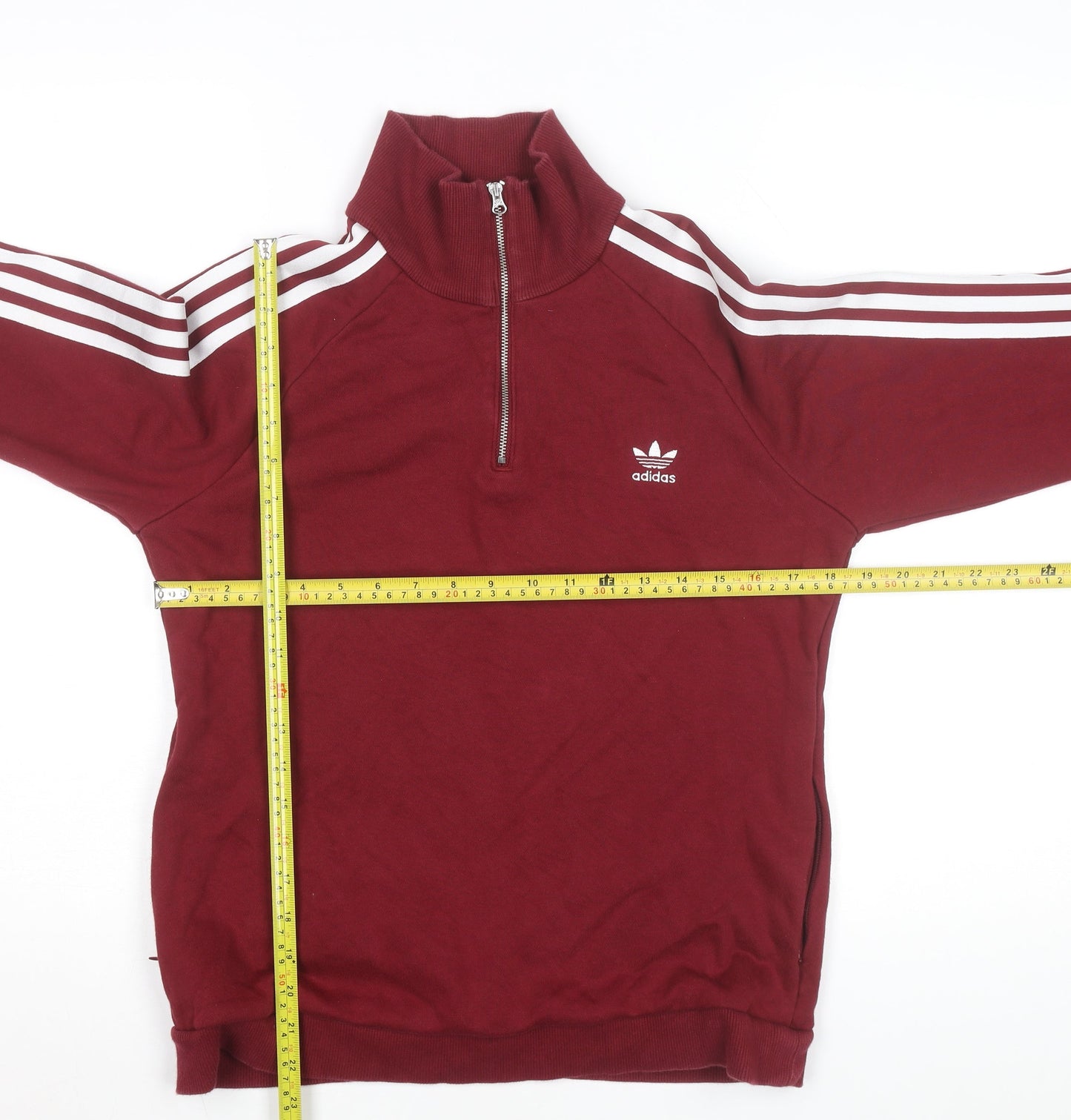 Adidas Mens Burgundy Full Zip Track Jacket L Retro Style