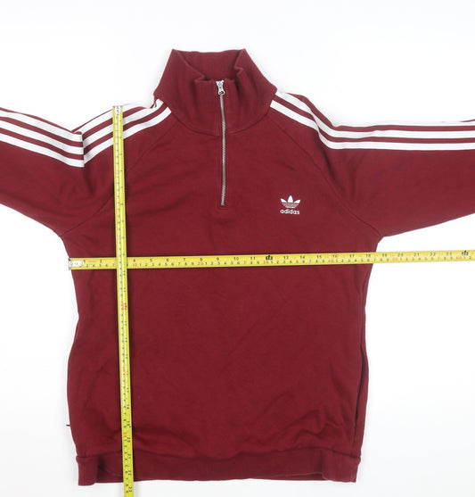 Adidas Mens Burgundy Full Zip Track Jacket L Retro Style