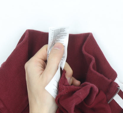 Adidas Mens Burgundy Full Zip Track Jacket L Retro Style