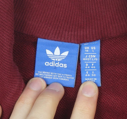Adidas Mens Burgundy Full Zip Track Jacket L Retro Style