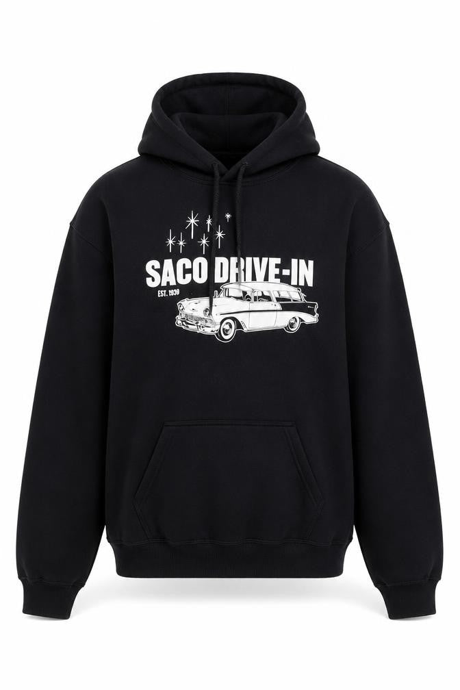 Gildan Men's Black Saco Drive-In Pullover Hoodie Size S