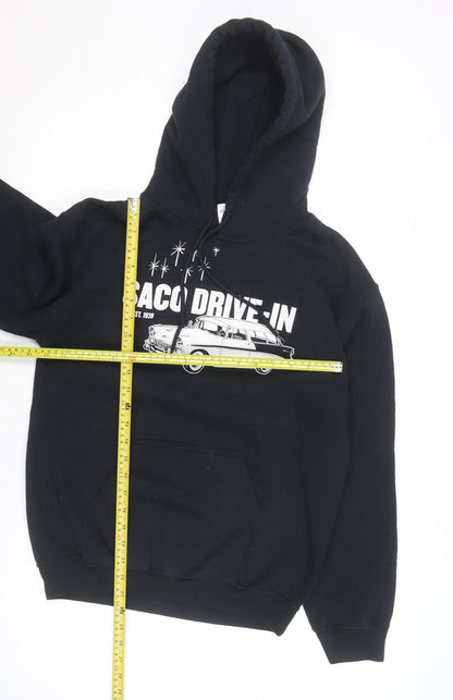 Gildan Men's Black Saco Drive-In Pullover Hoodie Size S
