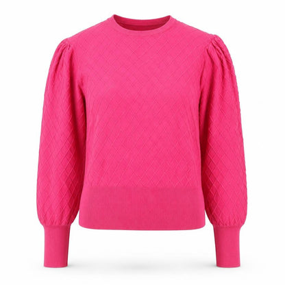 Marks & Spencer Women Pink Knit Quilted Long Sleeve Blouse Size 12