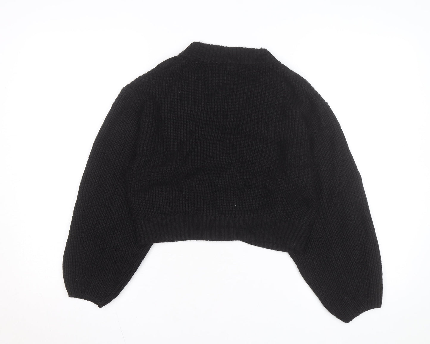 H&M Divided Women's Black Cable Knit V-Neck Cardigan Size 8
