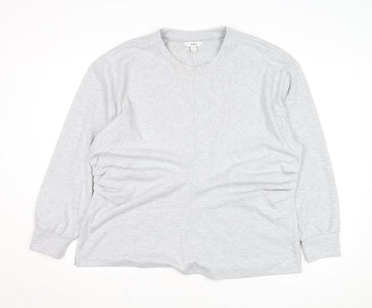 Marks and Spencer Women's Grey Crew Neck Cotton Pullover Jumper XL
