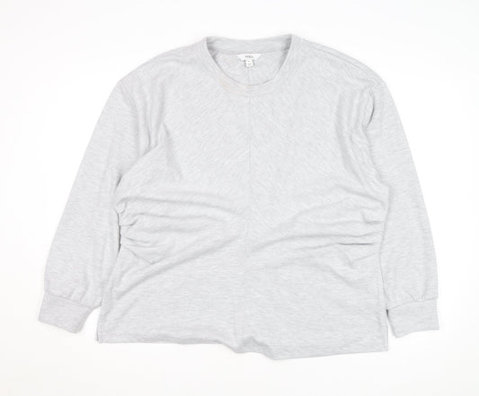 Marks and Spencer Women's Grey Crew Neck Cotton Pullover Jumper XL