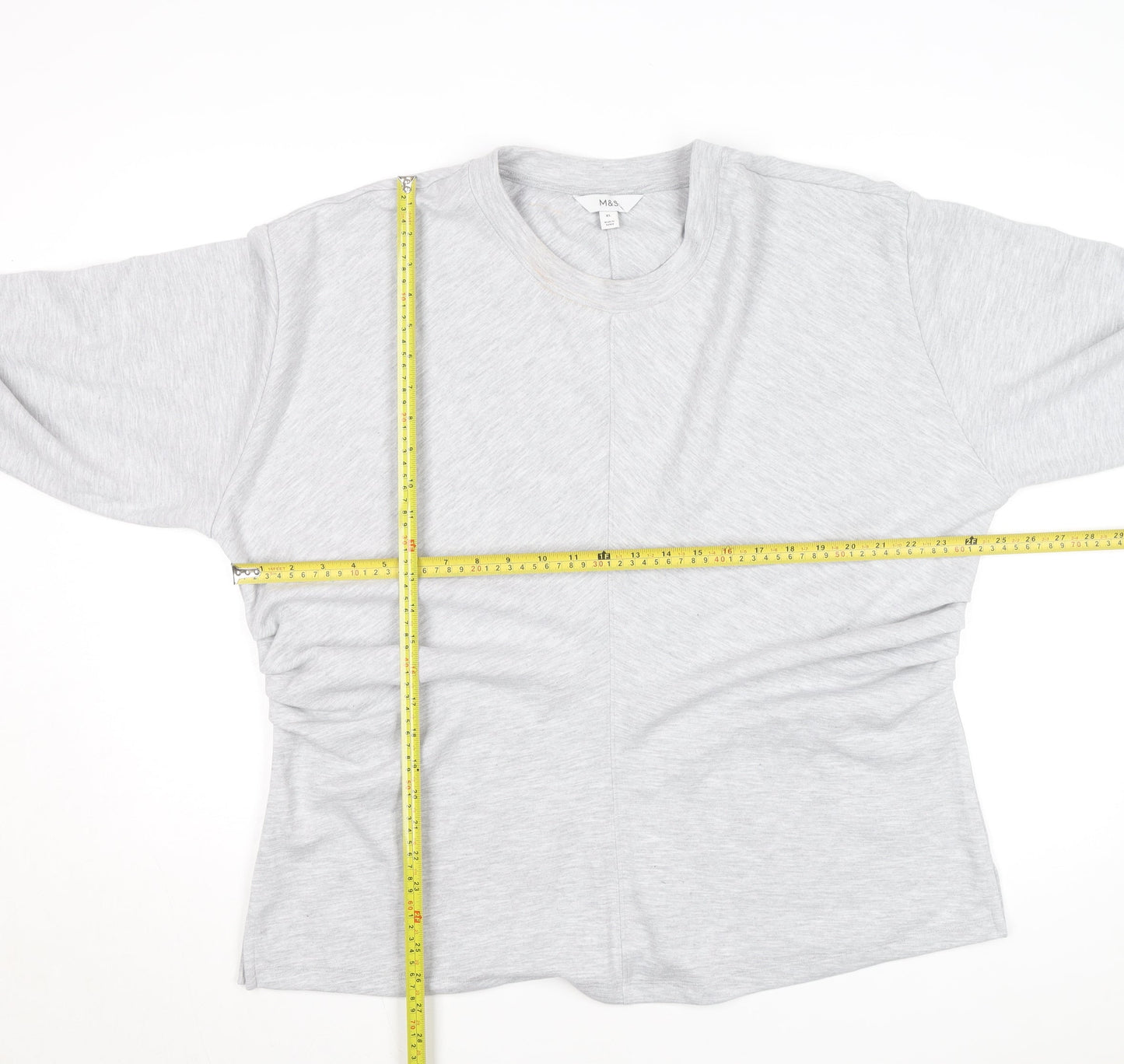 Marks and Spencer Women's Grey Crew Neck Cotton Pullover Jumper XL
