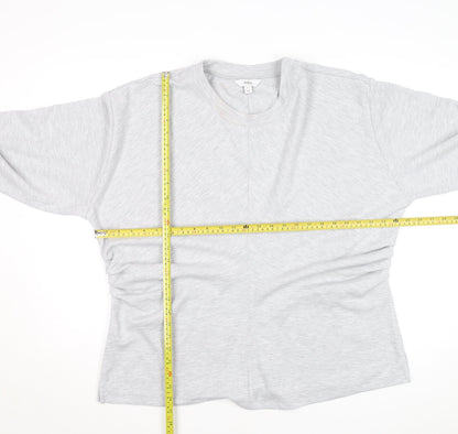 Marks and Spencer Women's Grey Crew Neck Cotton Pullover Jumper XL
